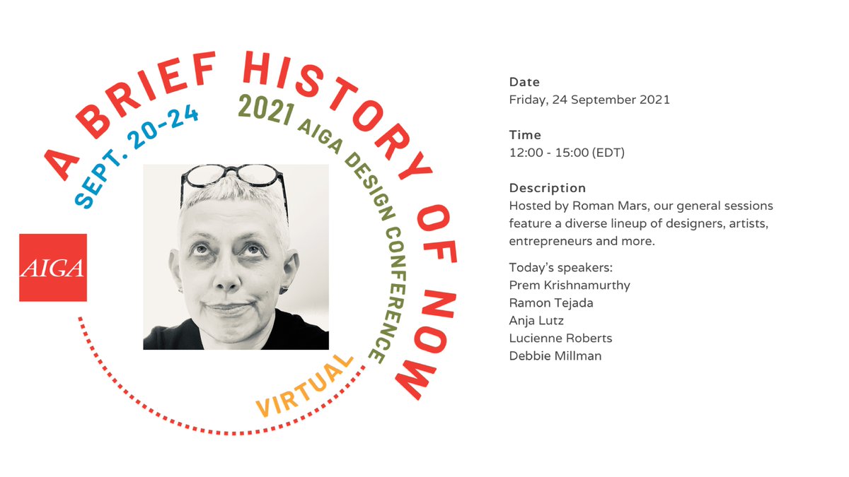 Today! Honoured to be speaking at <a href="/AIGAdesign/">AIGA</a>  Conference. My topic... Is it still ok to be a graphic designer? Nothing like asking a big question! Oh my!