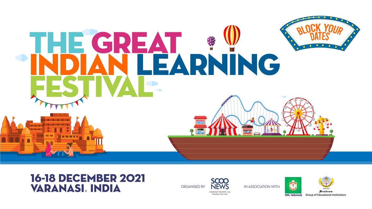 santlani's tweet photo. #YayYay! #BlockYourDates

We are elated to announce our first physical event post pandemic. The Great Indian Learning Festival 2021 will be held in #Varanasi - The City of Light on 16-18 December. 

Stay tuned for updates. #GILF2021!

#Education #India https://t.co/mtRcKjLlv2
