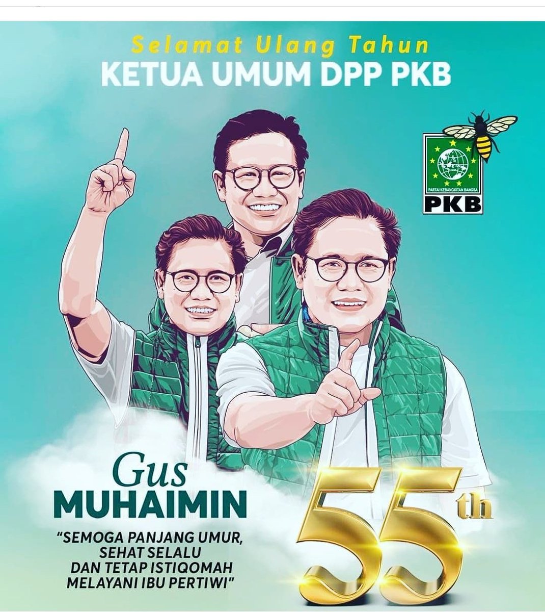 Selamat ULTAH Gus <a href="/cakimiNOW/">A Muhaimin Iskandar</a> 
Panjang Umur, Sehat dan Selalu rmanfa'at untuk Bangsa dan Negara Tercinta. Aamiin Allahumma Aamiin
#HarlahGusMuhaimin
<a href="/EmHasanuddin/">M Hasanuddin Wahid</a>
<a href="/halimiskandarnu/">ABDUL HALIM ISKANDAR</a> 
<a href="/hanifdhakiri/">MHD</a> 
<a href="/idafauziyah/">Ida Fauziyah</a> 
<a href="/malik_haramain/">malikharamain</a>
<a href="/heru_wido2/">Heru Widodo</a>
<a href="/DPP_PKB/">DPP PKB</a>
<a href="/tppkemendes/">TPP KEMENDES</a> 
<a href="/tpp_provKalsel/">tpp.provinsi_kalsel</a>