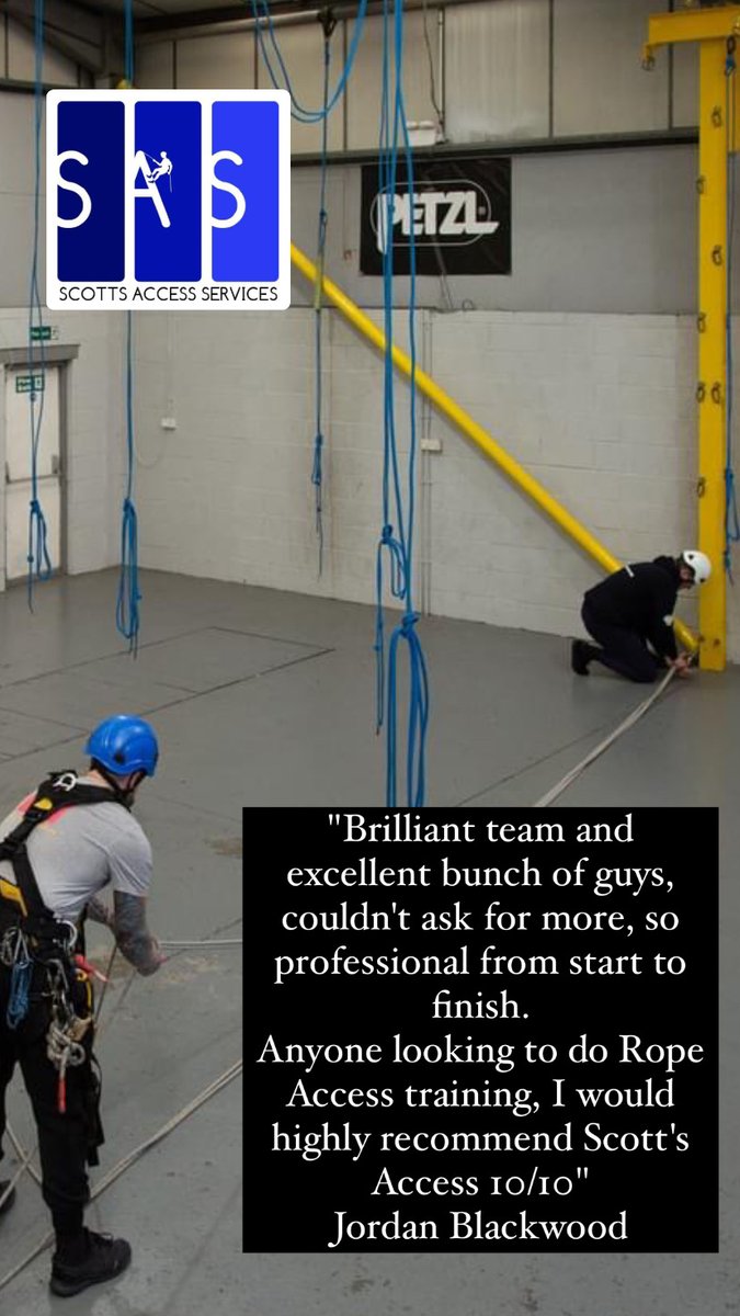 scottsaccess's tweet photo. We love to hear back from the guys. A big thank you to Jordan Blackwood from everyone at #ScottsAccess
IRATA Rope Access Training Courses - Book Online or Call us Today 01207 588 584
#ropeaccess #ropeaccesstraining #ropeaccesscourses #iratatraining #windturbine #petzl https://t.co/9tpHKAxm79
