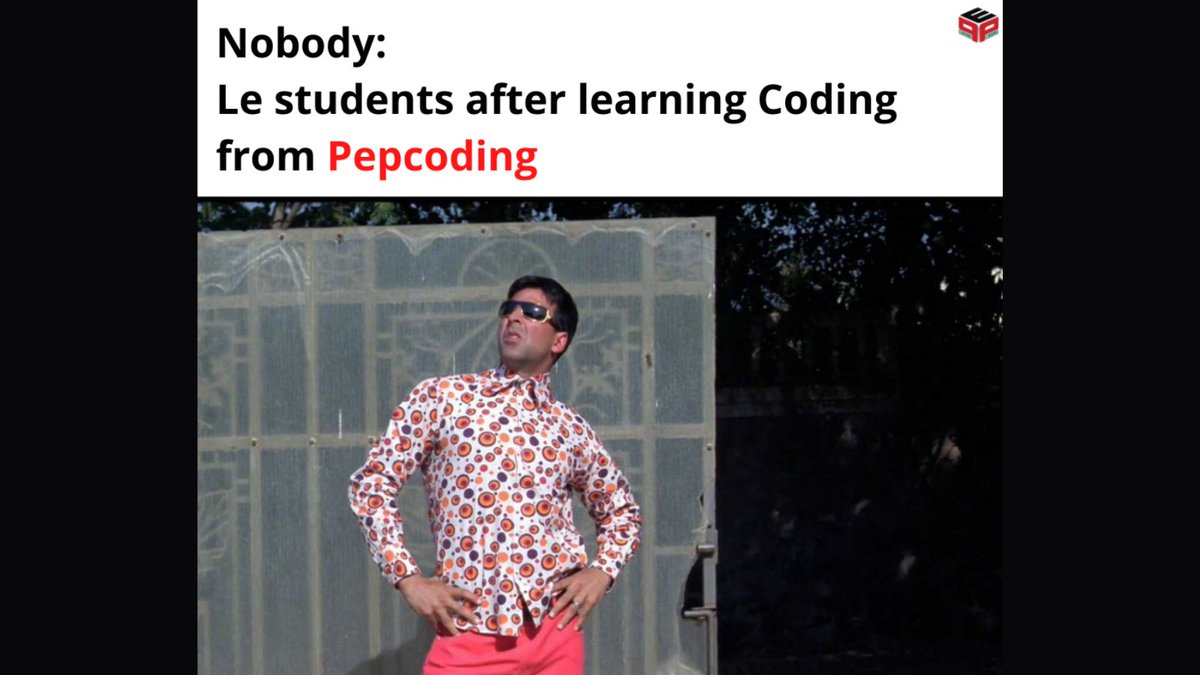 PepCoding's tweet photo. Learn #CodingWithPepcoding !
#freeresources #pepcoding #NotADegreeOnlySkills #NADOS #Coding #programming #programmingmemes #programminghumor #programmingjokes #FridayFeeling #codingmeme #codinglife #codingisfun https://t.co/y1IiFG00PZ