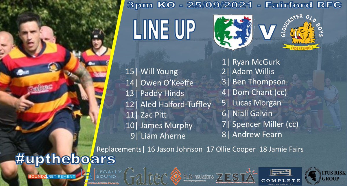 GlosOldBoys's tweet photo. Team news! 

After 18 months, league rugby is finally back! This weekend, we travel to @FairfordRFC 
 3pm kick off, bus leaves the club at 12.30!
#uptheboars #glosoldboys 
@MarkHalliwell1 @local_rugby @SW_Rugby https://t.co/L2isvaVmK1