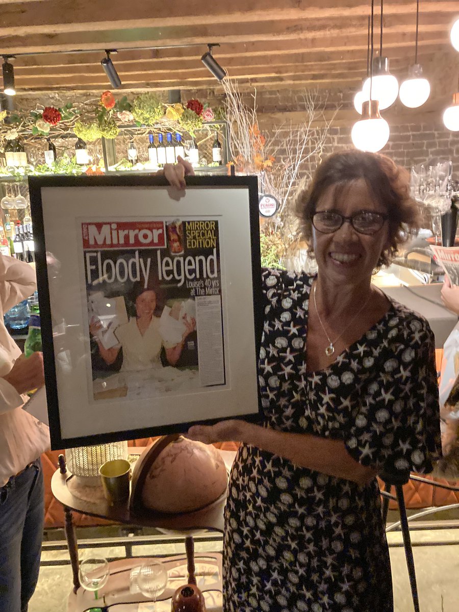 BRabbetts's tweet photo. Anyone who’s worked at the Daily Mirror will know there are few people more conscientious, reliable and selfless than @louiseflood143. Last night we celebrated her 40 years of service (and counting) and raised a glass to the one person the newsdesk couldn’t function without https://t.co/QtN1YlBcA2