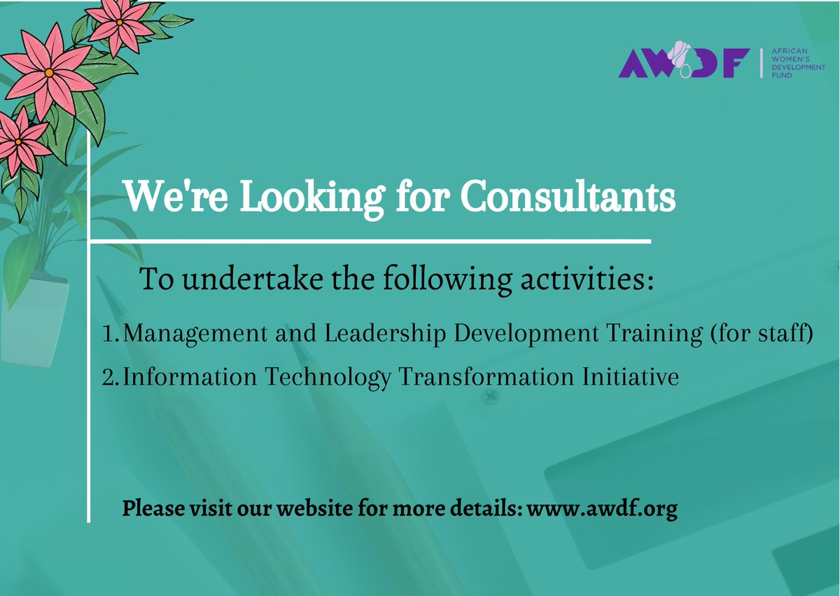 ❗️Opportunity Alert!❗️ 📣 We are looking for feminist consultants in Management and Leadership Development Training & Information Technology Transformation! ❗️Deadline for applications 👉🏿 15th October ✨ More details & to apply 👉🏿 bit.ly/39z8lVO #FeministJobs