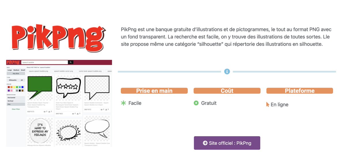 heuristiquement's tweet photo. Si vous recherchez des illustrations ou des icônes au format PNG avec arrière-plan transparent, alors ce site gratuit est fait pour vous! #outilsvisuels
https://t.co/0E9AcW0HSv https://t.co/KHYZEXplWN