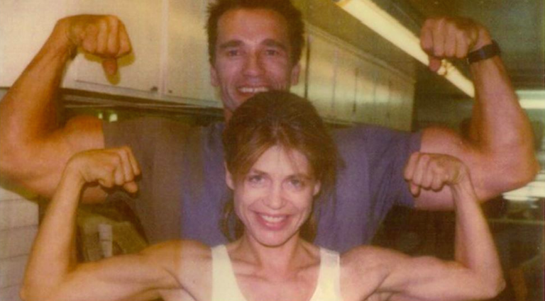 Arnold schwarzeneggar and 3 breasted stripper