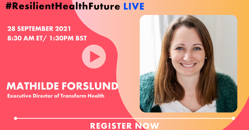 FuturesCentre's tweet photo. Joining the panel is @mathildeforslun, the Executive Director of @trans4m_health 

As a health advocacy specialist, she is working to ensure #healthforall

Register for the LIVE #ResilientHealthFuture Dialogue https://t.co/c7yGEH7X9u on 𝟐𝟖 𝐒𝐞𝐩𝐭𝐞𝐦𝐛𝐞𝐫 𝟐𝟎𝟐𝟏