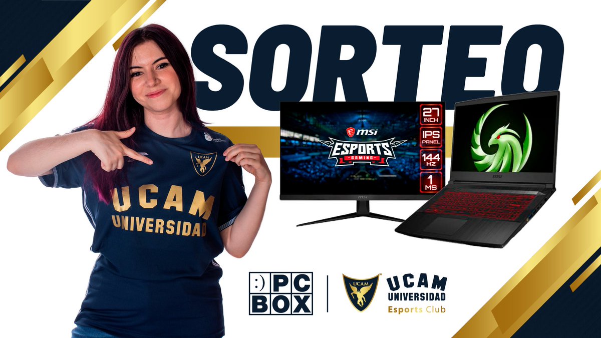 🌟 SORTEO 🌟 

🖥  Monitor MSI Optix 27'' Info: bit.ly/3zCX1lS
💻 Portátil MSI Bravo Info: bit.ly/2XNOMqv 

PARA PARTICIPAR: 
🅰️ RT a este tweet 
✅ Seguir a <a href="/UCAM_esports/">UCAM Esports</a>, <a href="/PC_Box/">PCBOX</a> y a mí, <a href="/paracetamor/">Paracetamor</a>
⏬ Menciona a un amigo/a en comentarios 

Acaba el 30/09 ☘