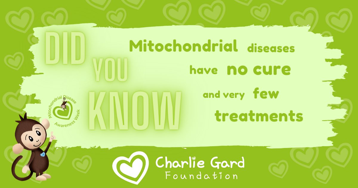 charliesfight's tweet photo. Mitochondrial diseases currently have no cure and very few treatments 😔 #MitochondrialDiseaseAwarenessWeek #MDAW #CharlieGardFoundation #MitoMatters https://t.co/EFo8nu6wNP