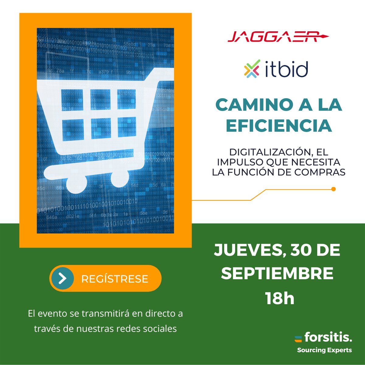 El día 30 de Septiembre, a las 18h , vamos a juntar a dos de los profesionales que más conocen la situación actual de la digitalización alrededor del área de #compras. (Carlos Tur y Josep Puig)

Apúntate al evento digital pinchando aquí: n9.cl/forsitis