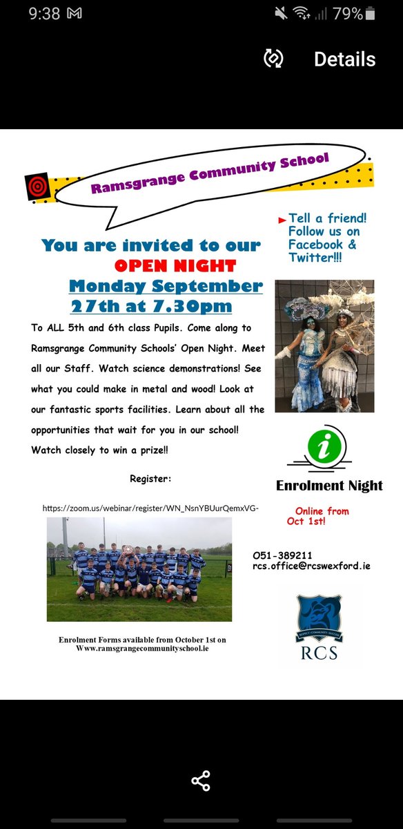 RCSStudentVoice's tweet photo. 5th and 6th class pupils! Register for our Open Night!  https://t.co/D6sedOSj6t https://t.co/QV2wB6Qzde