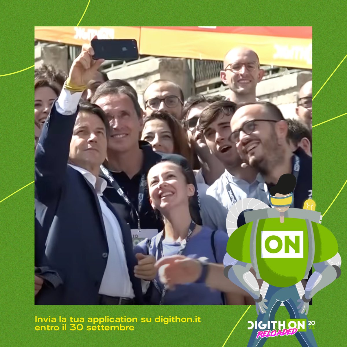 digith_on's tweet image. 2018. Il Presidente del Consiglio dei ministri, Giuseppe Conte, partecipa a #DigithON2018.

📩 Partecipa anche tu a  #DigithON2021! Invia la tua candidatura su digithon.it #roadToDigithON
#startup
#innovation