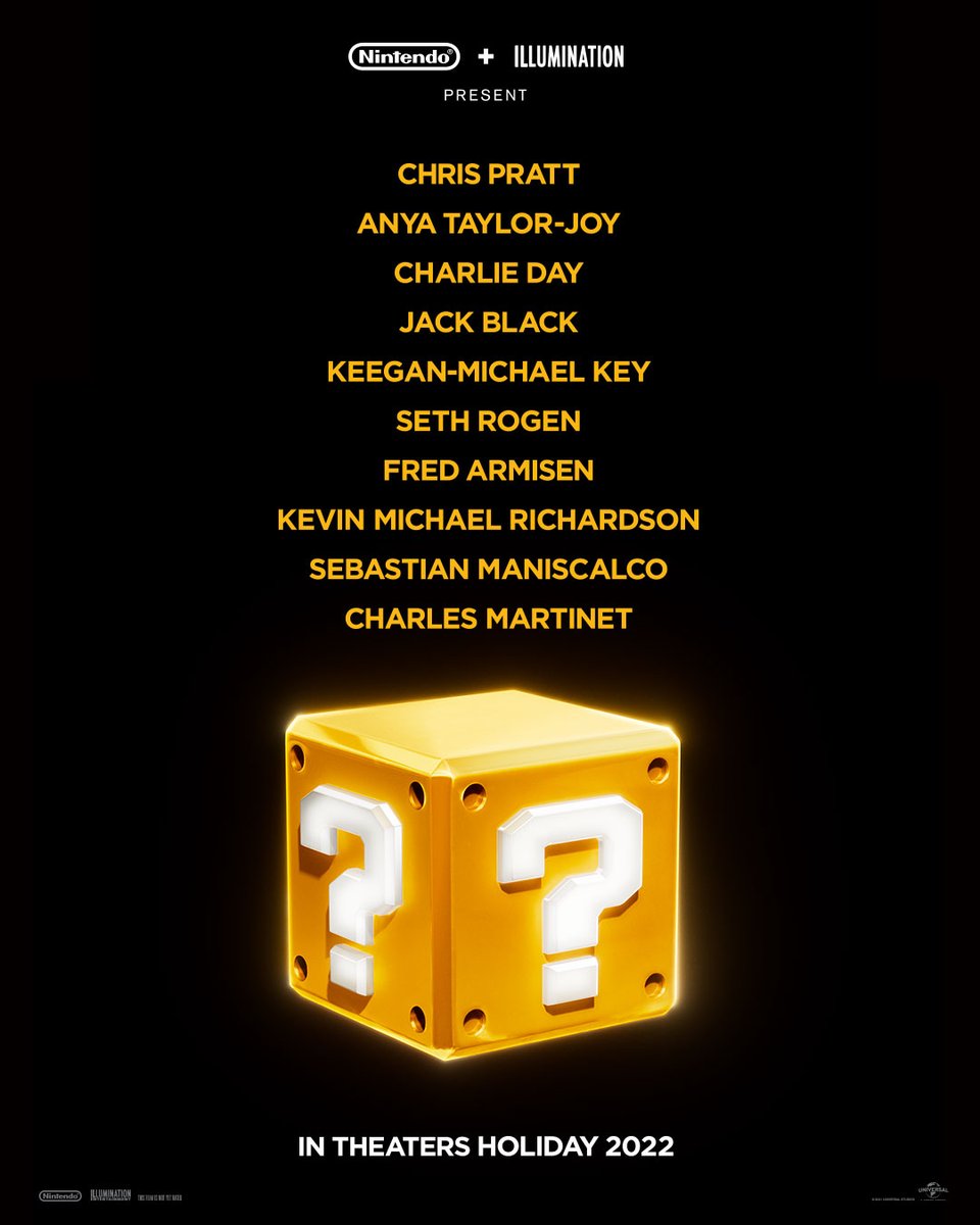 5eMur's tweet photo. Annoncé dans la nuit, le film d’animation #SuperMarioBros verra le jour fin 2022 ! 

Un gros casting et un gros studio d’animation pour un monstre du jeux vidéo. Ce n’est autre que #ChrisPratt qui prêtera sa voix au plombier dans un film animé par le studio Illumination ! #Cine https://t.co/93icCTrp6V