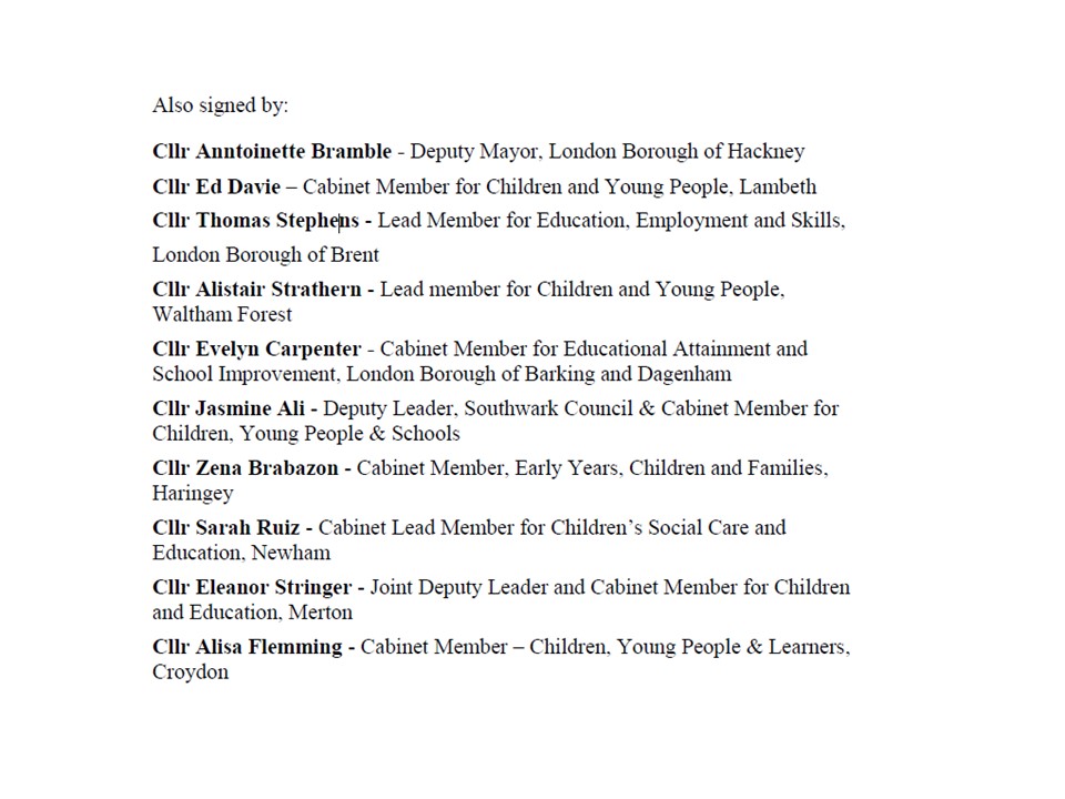 The Government's latest so-called 'fair funding' proposals will take more money from London schools - nearly £5m from Lewisham alone. I've joined fellow London Labour children's leads in asking the Education Secretary to think again.