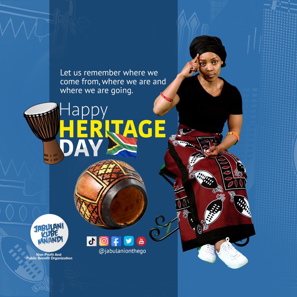 Jabulanionthego's tweet photo. Did you know that #HeritageDay2021 was previously known as Shaka Day? 

King Shaka Zulu was known for His good work of uniting the Zulu Nation and yearly on this day, people would gather at His grave in honor of Him.

From @jabulanionthego to Afrika Borwa…Happy #HeritageDay2021 https://t.co/NRjdAi1Upz