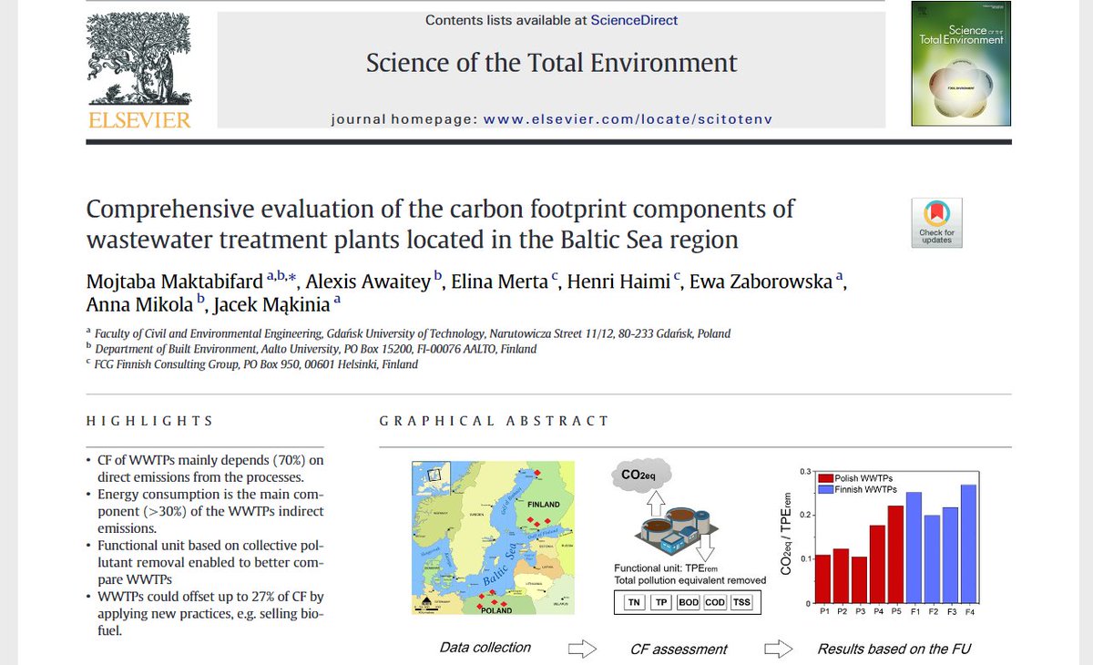 AaltoWAT's tweet photo. 70% of #wastewatertreatmentplant's #carbonfootprint depends on direct process emission. A new research by @MikolaAnna et al!
https://t.co/17WAutjBTZ #OpenAccess #Emissionoffset #Greenhousegasemissions #Lowcarbonoperations #Nutrientremoval https://t.co/3DdBSfDGKp