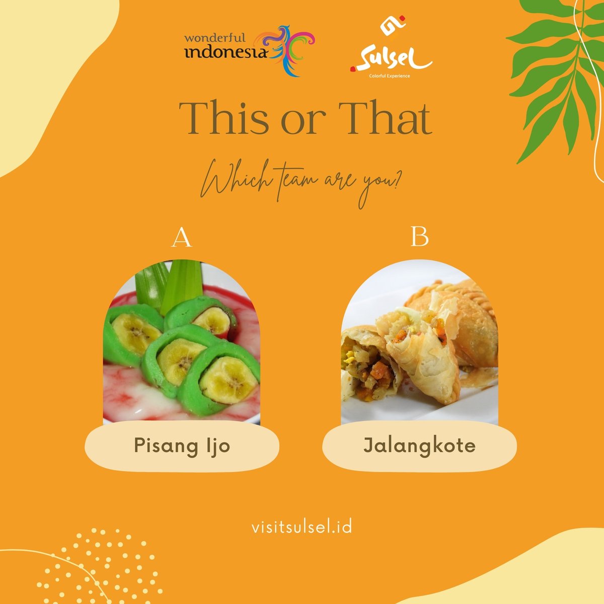 visitsulselID's tweet photo. Selamat Sore, Travellers. Mimin penasaran, nih kamu Tim Manis-Manis atau Tim Asin-Asin? Atau kamu, Tim Abis Asin-Asin nyari yang Manis-Manis seperti mimin :) ...
#VisitSulsel #ColorfulExperience https://t.co/ED8TpD85CO