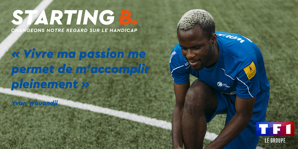 GroupeBouygues's tweet photo. [#StartingB]

Marchant dans les pas d' @YvanWouandji, champion de cécifoot, le @GroupeTF1 a signé son 5e accord #handicap pour poursuivre une politique volontariste en matière de recrutement, de maintien dans l'emploi et de sensibilisation &amp; collaborations avec le secteur adapté. https://t.co/MQH09HF0Te