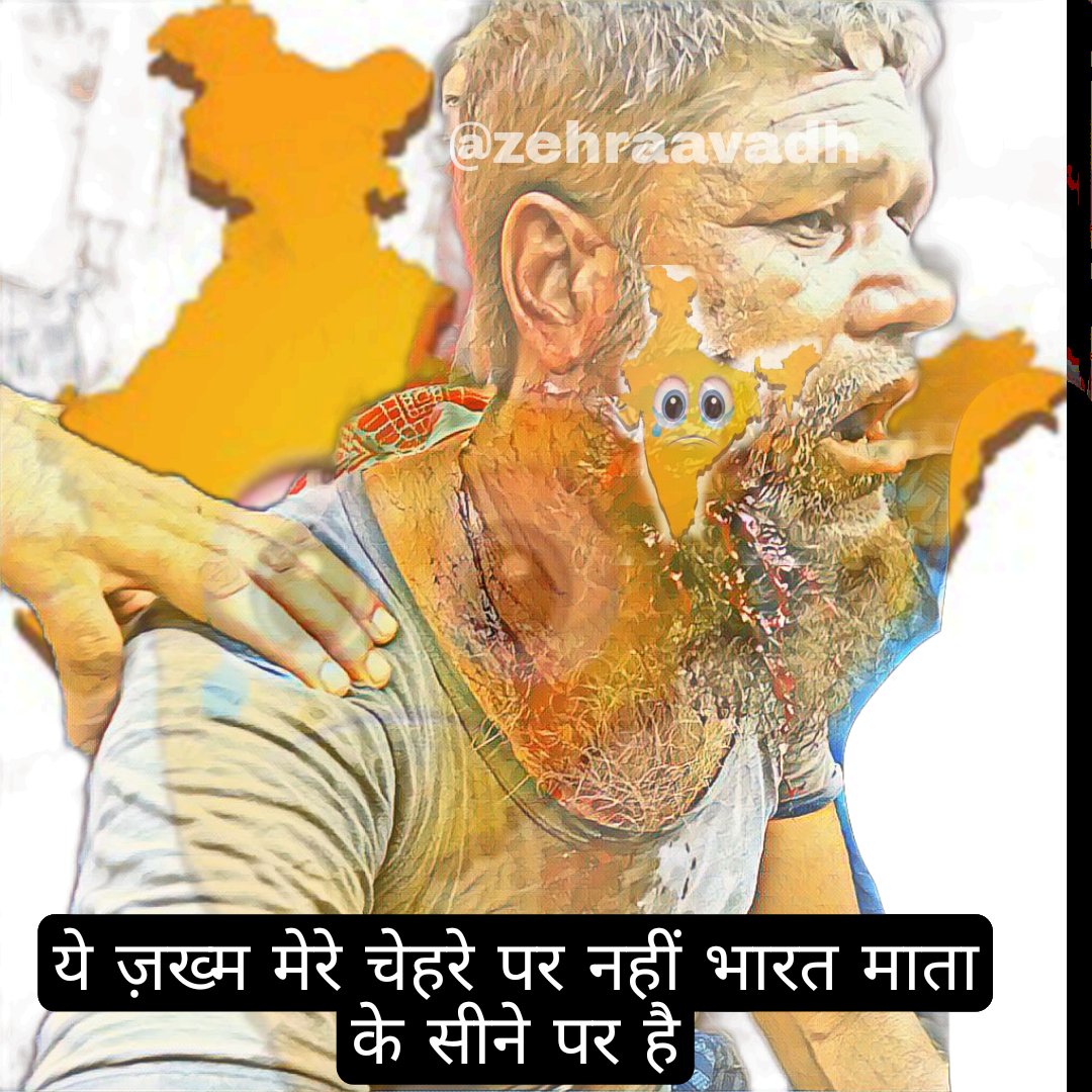 zehraavadh's tweet photo. ये ज़ख्म मेरे चेहरे पर नहीं भारत माता के सीने पर हैं । 🥺 https://t.co/d69mzhzng4