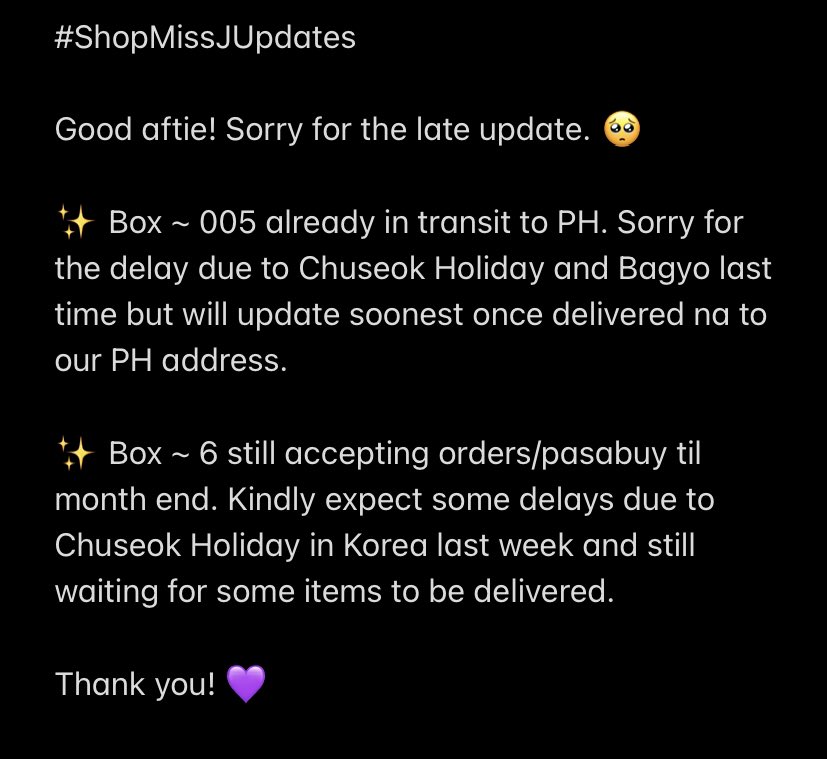 shop_missj's tweet photo. #ShopMissJUpdates
Good aftie! Please see updates below.
β¨ For those who wants to rent our kr address, you can lend to avail the In the Soop 2 early bird gifts and etc.
DM if you have questions. Thank you! π https://t.co/ZcyxJn8Rht