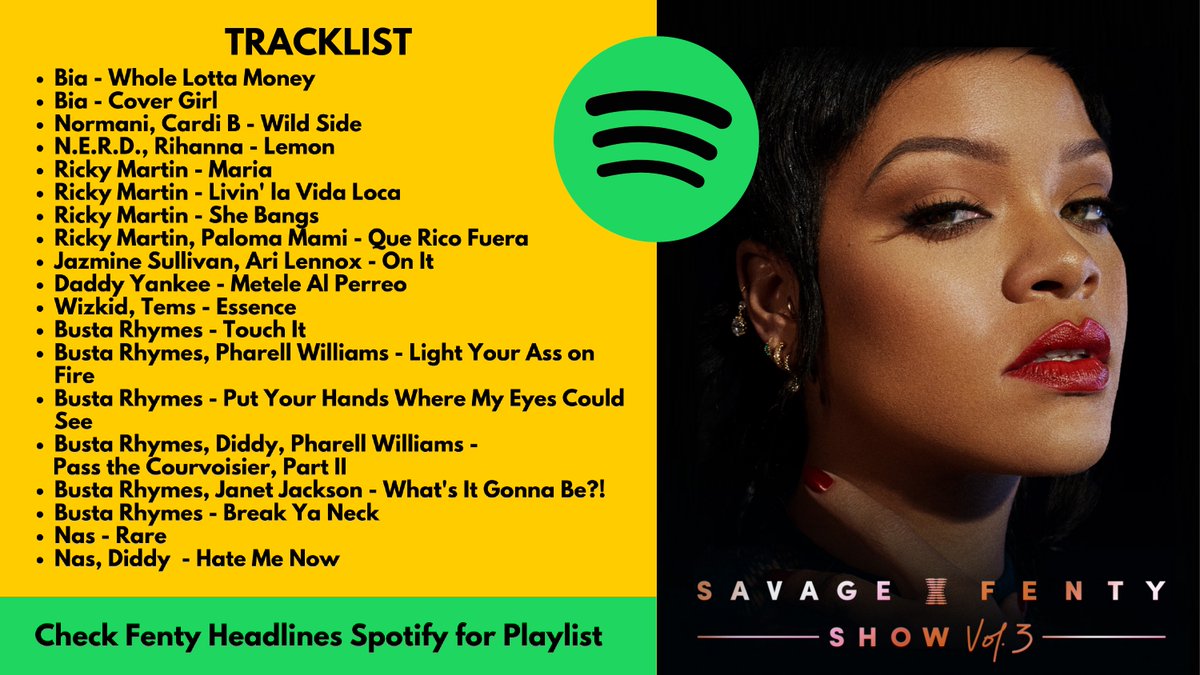 Fenty Headlines Check Out The Soundtrack Of This Year S Savage X Fenty Show Vol 3 And Listen To Our Spotify Playlist Here T Co Jwr28w56lc Savagexfentyshow T Co 4yukmlgpy0 Fenty Headlines Check Out The Soundtrack Of This Year S Savage X Fenty Show Vol 3 And Listen To Our Spotify Playlist Here T Co Jwr28w56lc Savagexfentyshow T Co 4yukmlgpy0