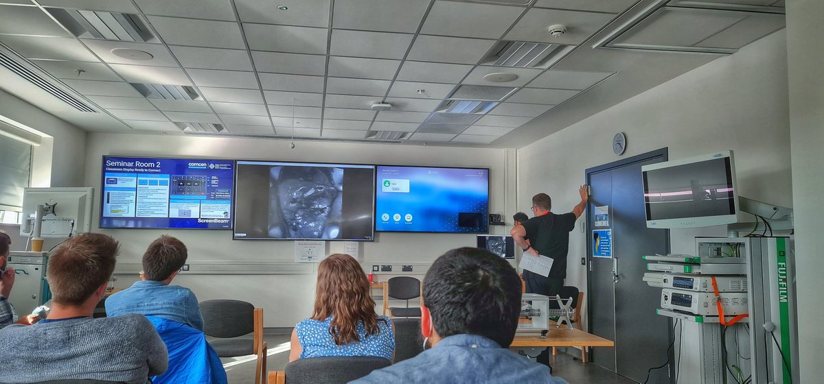 SyedGerdezi's tweet photo. Kickin off the breakfast session of the 2nd day @ #ERCPCourse with #Radiology Quiz allowing each fellow to interpret 2 #MRCPs followed by a state of the art lecture by our GI Radiologist Jo Hamil.

#GITwitter
#GrangeSchoolOfEndoscopy 

@BSGTrainees
@GwentLiverUnit
@WAGE_media https://t.co/tLn2JOiUBO