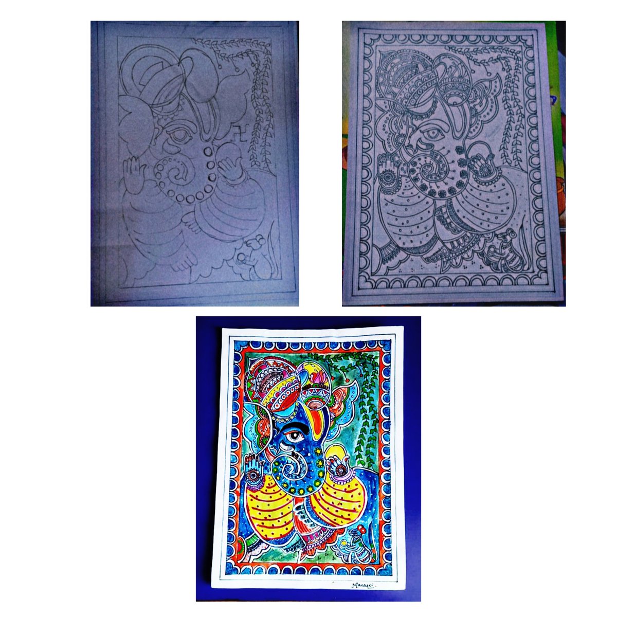 manaswimishra25's tweet photo. #LordGanesha #MadhubaniArt #Mithila #Tradition #Hobby #freetym https://t.co/NVwQ4qk5jc