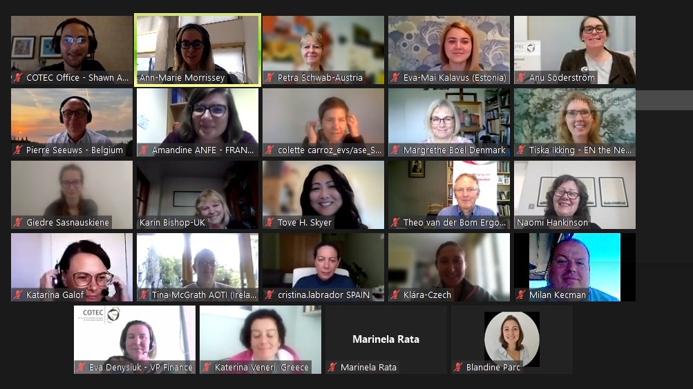 COTECEurope's tweet photo. Governance Day in full swing and just had an insightful group discussion on the development of core organisational values for COTEC, work is ongoing on same. #futurelooking #proudoccupationaltherapists
So great to have so many delegates from member associations across Europe! https://t.co/OQn7DHu9AE
