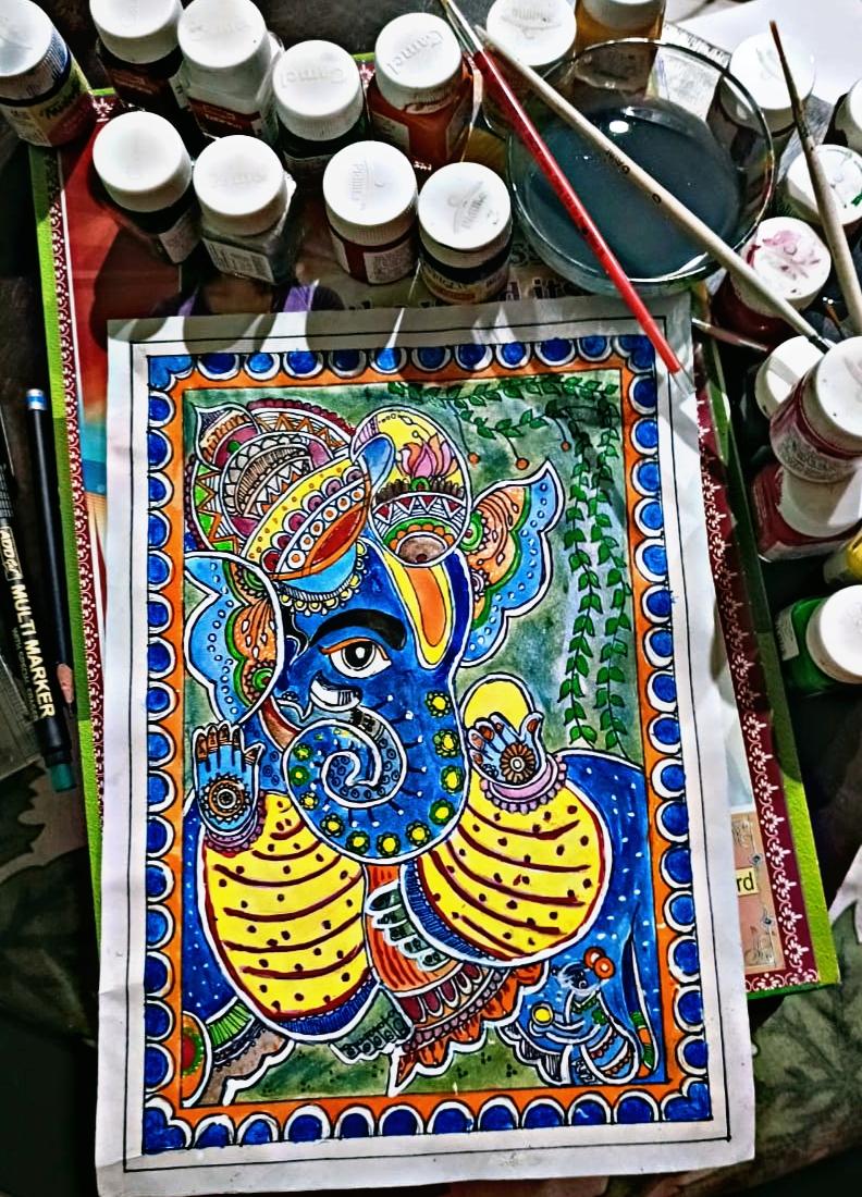 manaswimishra25's tweet photo. #LordGanesha #MadhubaniArt #Mithila #Tradition #Hobby #freetym https://t.co/NVwQ4qk5jc