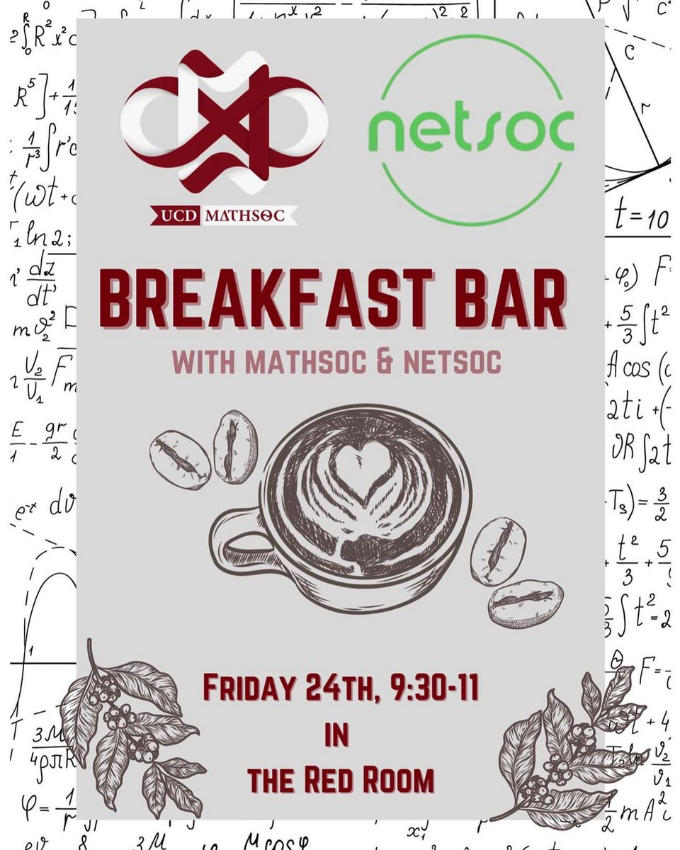 Hey everyone! Our Breakfast Bar is on right now in the Red Room, Student Centre (next to the cinema) until 11 am!

No Covid certs needed. Just come down and grab as much tea, coffee, biscuits, juice, pain au chocolats and fruit as you want! ☕☕☕