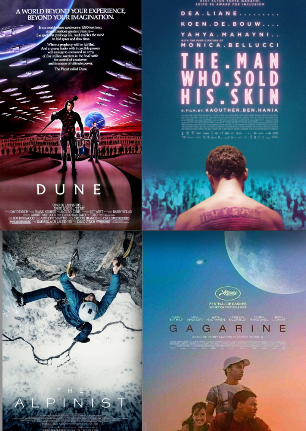Now Showing...

David Lynch's DUNE - Mess or Masterpiece?
Always Look Up - GAGARINE  
Never Look Down - THE ALPINIST  
THE MAN WHO SOLD HIS SKIN - Art or Artrocity?

Times + Bookings:
bit.ly/3zqvP9K