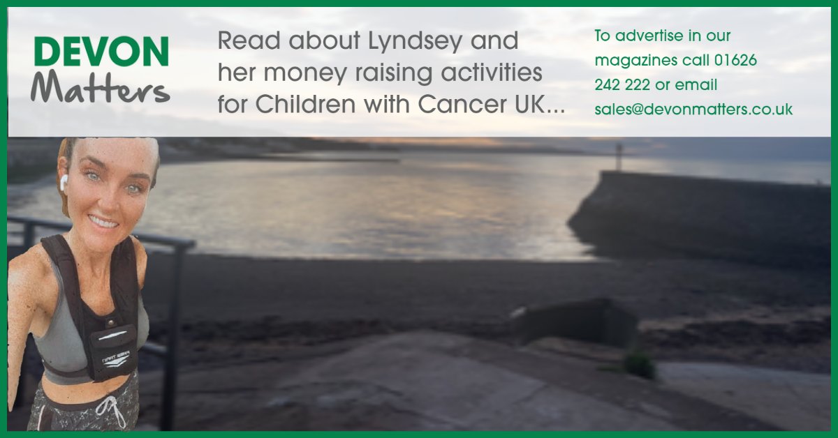 Devon_Matter's tweet photo. In our Kingsteignton &amp; Chudleigh Matters magazine read about Lyndsey and her money raising activities for Children with Cancer UK https://t.co/5npl8oLvql 
#localadvertising #Devon #LocalNews #CommunityNews #Events #DevonMatters #FreeMagazine #keepitlocal https://t.co/aKAxGrDgEs