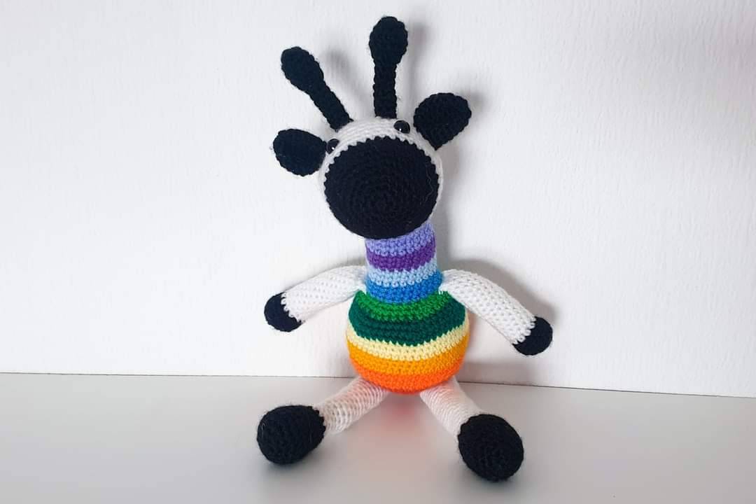 mamanaiis's tweet photo. Make number 2 for @dookiedoes little boy!

I was charged with making my best selling Gerald the Giraffe in black and white with a rainbow... how do you think I did? https://t.co/5IcJQ262vD