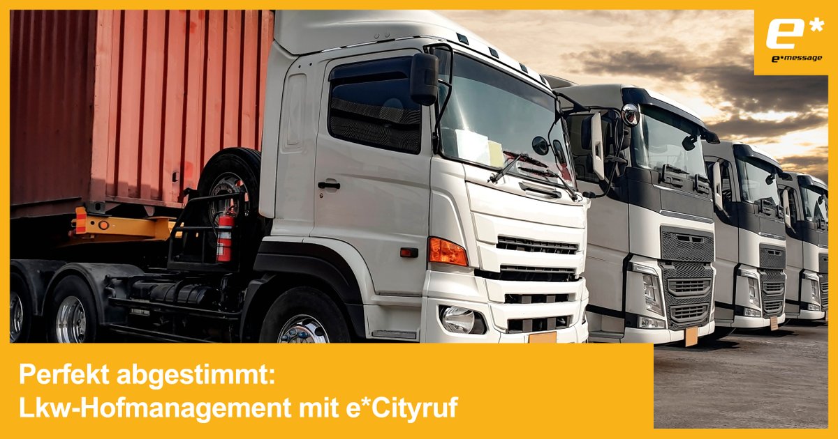 e_Message_DE's tweet photo. Wie lassen sich #Lkw, die Ware abholen, so effizient wie möglich koordinieren? Mit dem Steuerungslösung e*Cityruf für das Lkw-Hofmanagement gelingt Ensinger die Abfertigung schneller als je zuvor.
Lesen Sie mehr: https://t.co/AwU1iJRwsT
#Logistik #Funkruf #Hofmanagement https://t.co/uliMHG99iH