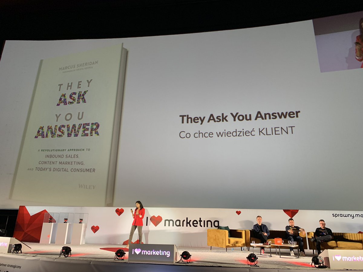 W czwartym dniu #IloveMkt poświęconym #contentmarketing &amp; #SEO pierwsza polecona książka 📚 to „They ask you answers” od <a href="/bstawarz/">Barbara S. García</a>