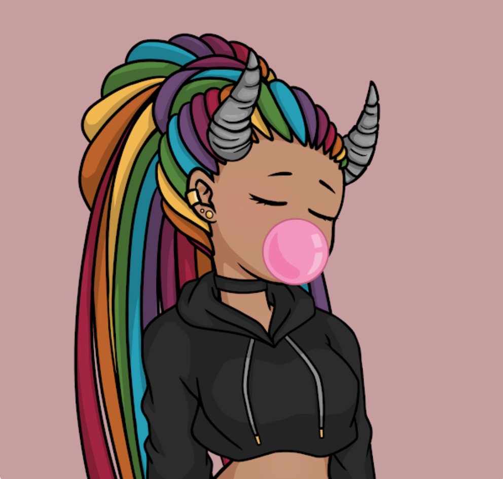 Maewnam88's tweet photo. @bayc2560 @uwucrewnft Proud of this signature hairstyle 🌈😜 https://t.co/mijredLzti