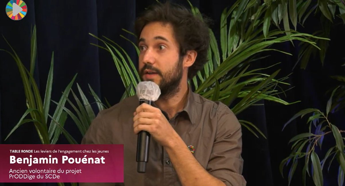 FVolontaires's tweet photo. [En direct] Témoignage de Benjamin Pouénat, ancien volontaire du projet PrODDige du #SCD dans le cadre de l'anniversaire des #ODD #Agenda2030 #LaFranceEnTransition
➡️ https://t.co/upvk0ukyiY https://t.co/1IjXM1etmT