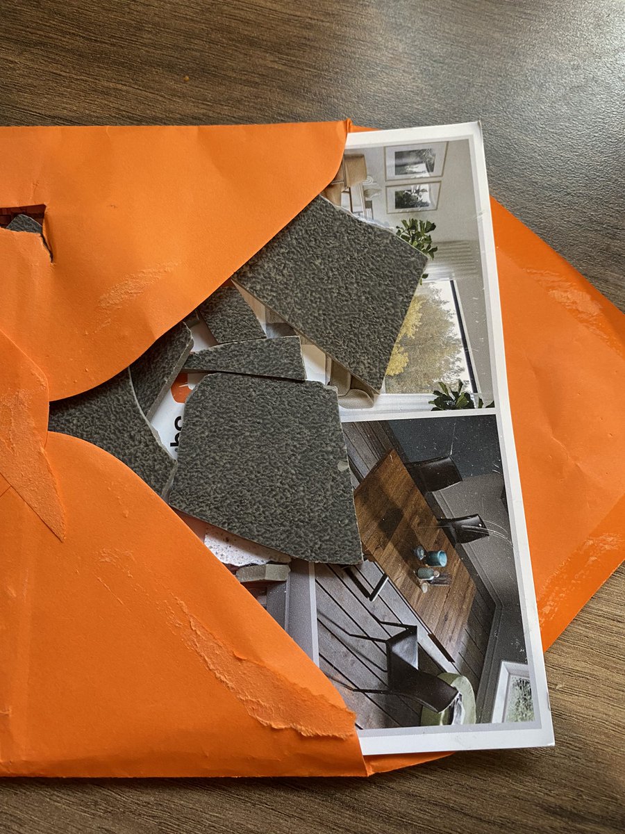 Not sure this was the best way to send a ceramic sample @peppersqcom Not sure how confident I am that a table won’t arrive the same way….