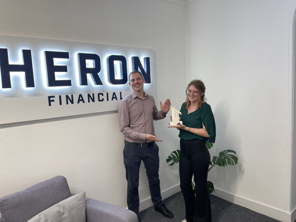 sprint_in's tweet photo. Yesterday, our Scrum Master Georgia was over from Czechia to visit our wonderful clients @Heron_Financial and @The_Depositary. 

We snapped a photo with Heron’s ‘Best Broker for Digital Innovation’ award, before heading over to The Depositary followed by an evening of fun. 🎉 https://t.co/L6fWrmnBF7