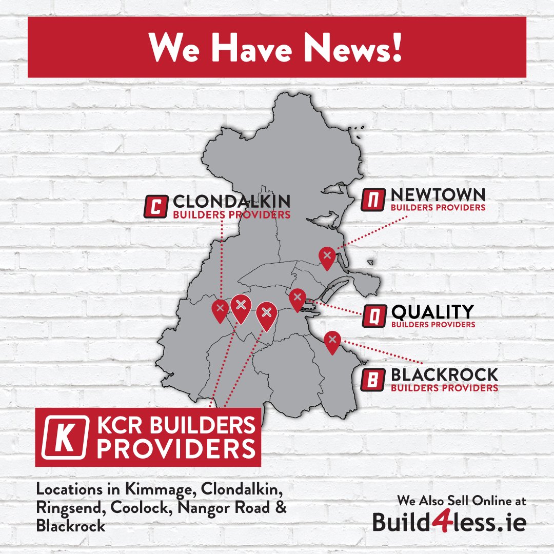corebuildie's tweet photo. We Have News!
We are delighted to welcome another store into our growing family. We have purchased KCR Builders Providers with locations in Kimmage &amp; Nangor Road. 
This acquisition further increases our coverage of Dublin, adding significant convenience for our existing customers https://t.co/NFwpNr1p9N