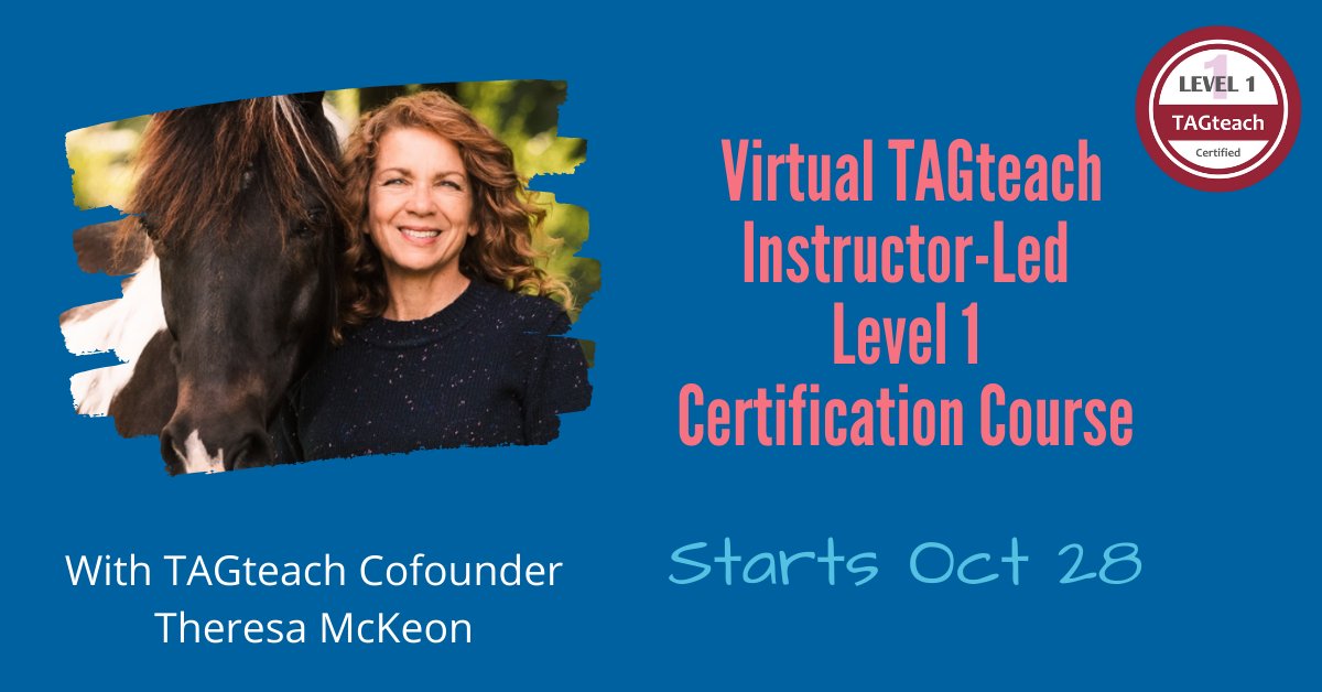 TAGteachHQ's tweet photo. Coming up - Get your Level 1 TAGteach Certification with Theresa!

Register => https://t.co/GAteTYmNgT

"It's really well presented, incredibly useful and fun too. It's the most exciting methodology for learning I've come across and changed the way I worked right away" https://t.co/EC3rNh9goG