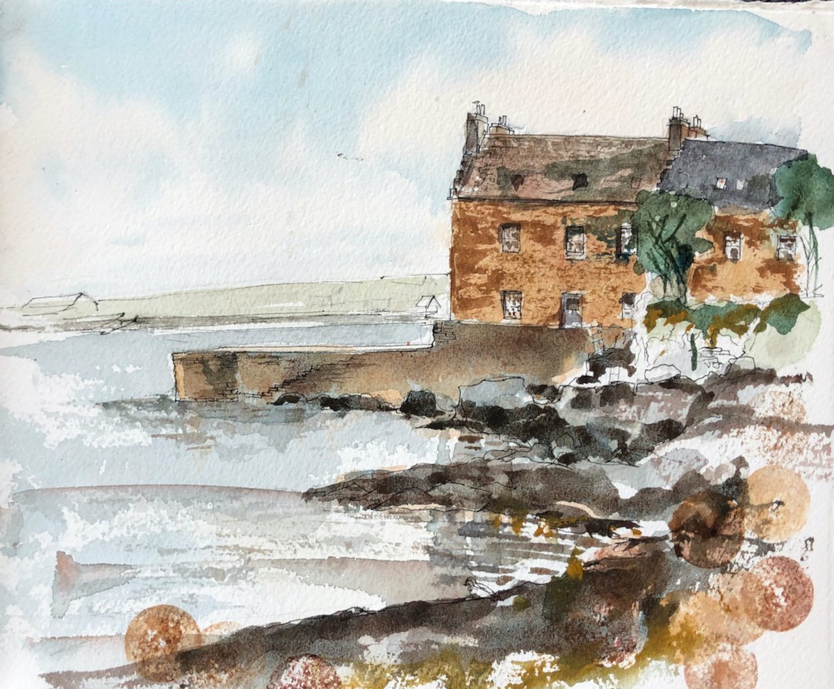 Sketches in Orkney, Stromness
See more on my website: janesketching.com/2021/09/12/ork…

#orkney #stromness
#sketches in @PrintUrchin #sketchbook on #archespaper 

#sea #coast
