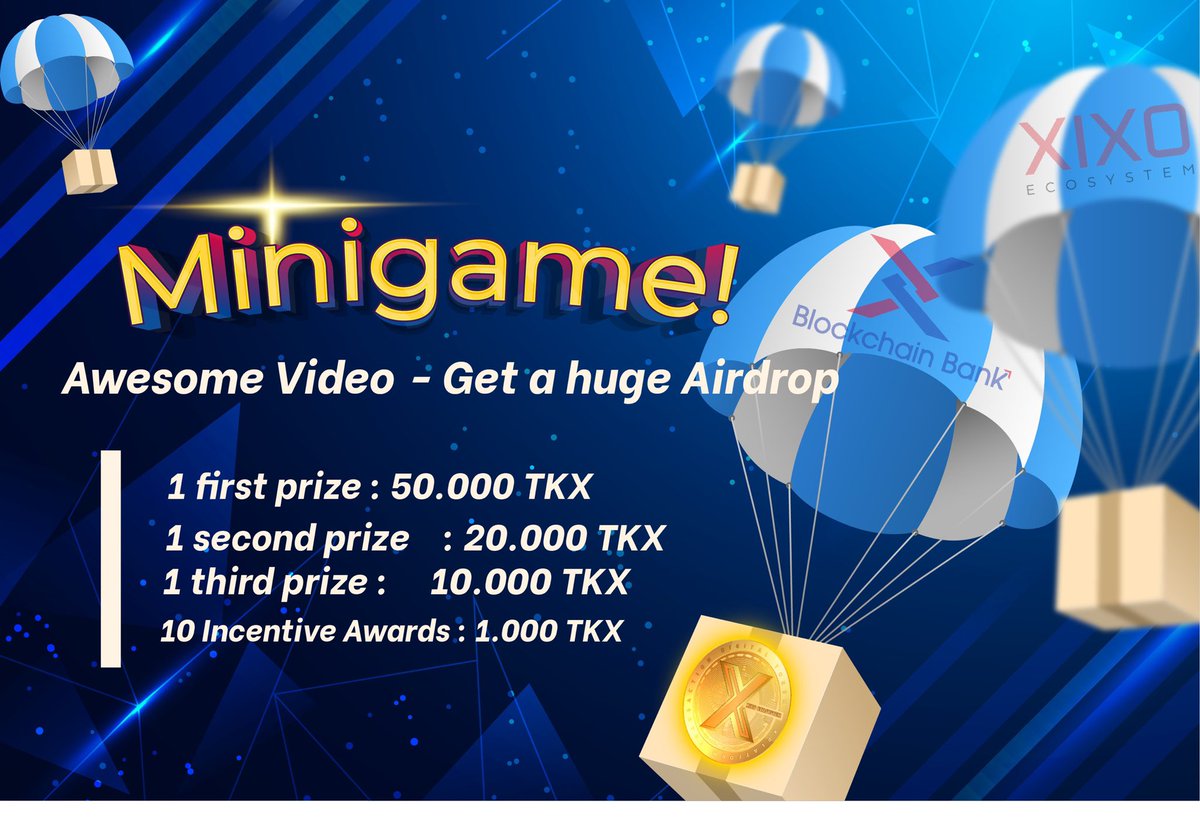 xixo_ecosystem's tweet photo. 🔥🔥🔥 |Mini game | Awesome Video - Get a huge Airdrop

- Record a video about XIXO Ecosystem's ongoing AIRDROP TKX and XBA program and post it to your YouTube channel.
- Fill in the information to participate in the program: https://t.co/vQSV1g6ISd https://t.co/gIquoCdWvI