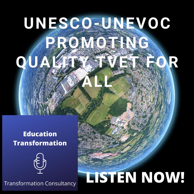 UNEVOC's tweet photo. The latest episode of the Education Transformation podcast focuses on the role of #TVET globally and @UNEVOC's work to promote quality #TVET for all.

https://t.co/FFoj2ZBYPn https://t.co/azZuEYotZ0