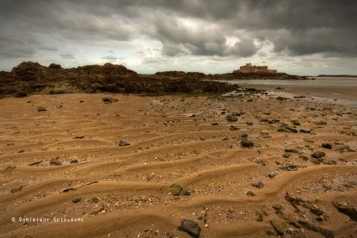 DomiGuillaume's tweet photo. "Vagues de sable, mémoire de mer". 
La plage de l'éventail, aux couleurs de l'automne 🍁🌊
Bon vendredi et bon début de week-end ⛅
#saintmalo #illeetvilaine #bretagne #bretagnetourisme #MagnifiqueBretagne #fansdebretagne #Brittany #france #marees #tides #fortnational https://t.co/qaz6kuqAMd
