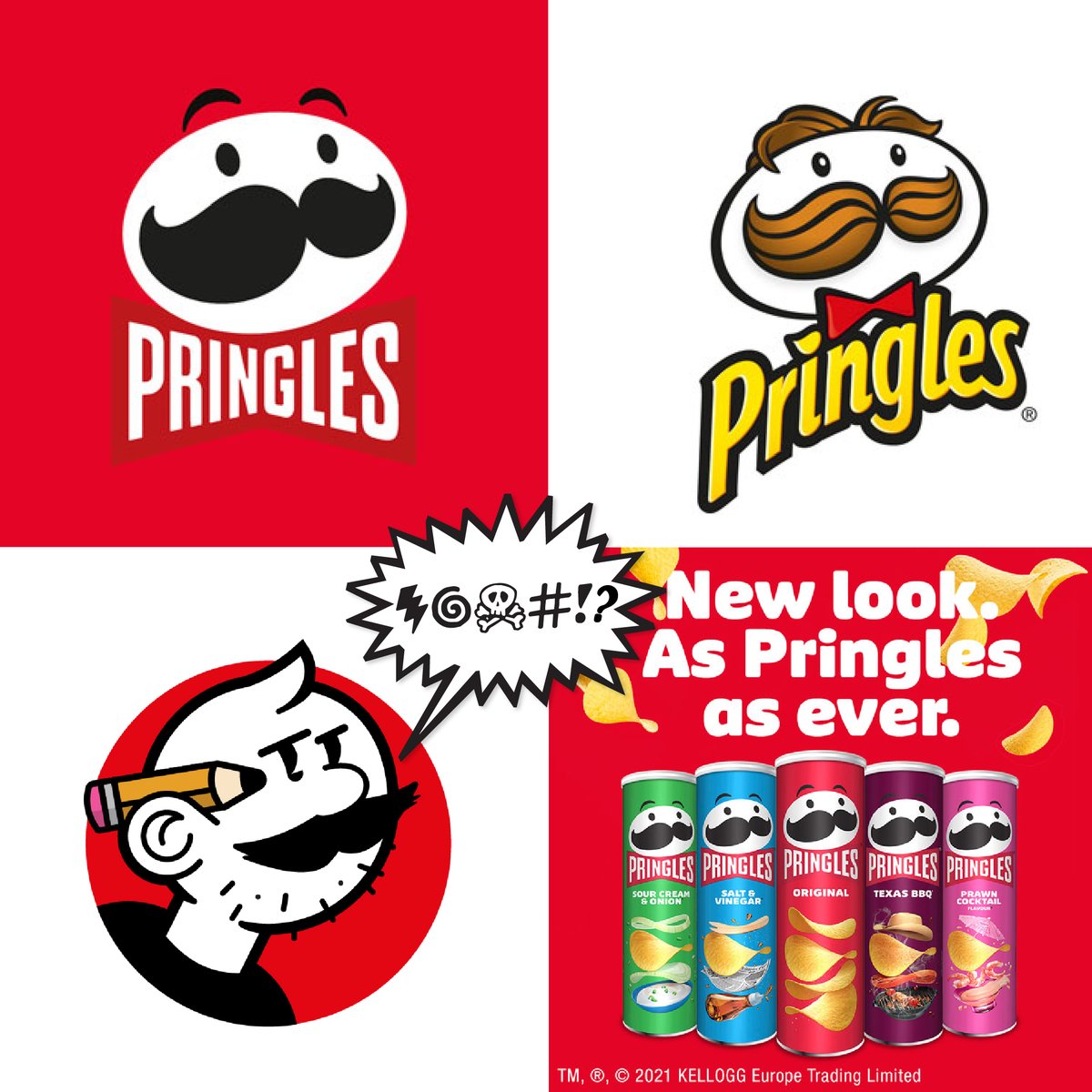 When the Pringles logo redesign starts too look a little *too* much like your avatar… #branding #packaging #pringles