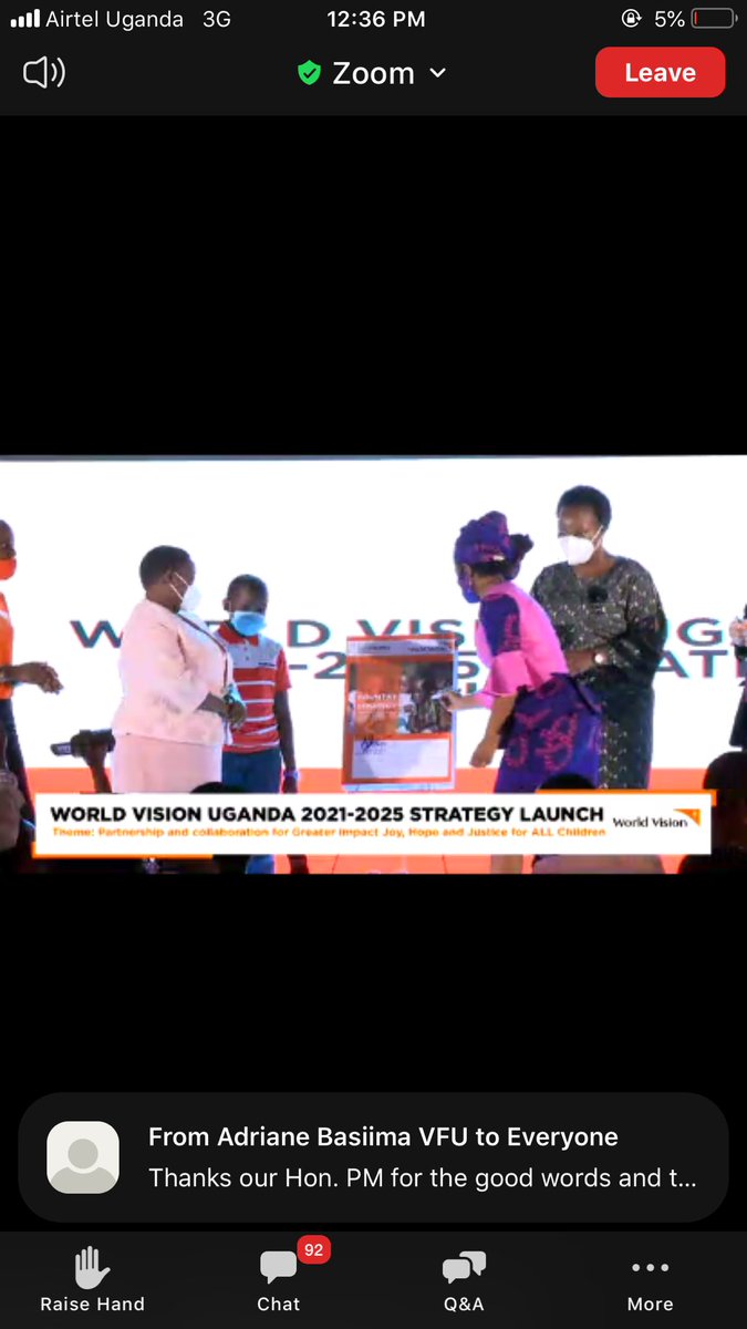 joan_kem's tweet photo. The Hon. Prime minsister of Uganda @RobinahNabbanja finally launches the 2021-3025 @WorldVisionUg Strategy plan that will aim at contributing to increased and sustained well-being for 5,234,661 children of which 3,877,982 children are the most vulnerable.
#WVUStrategy https://t.co/rnPmDc8pPK