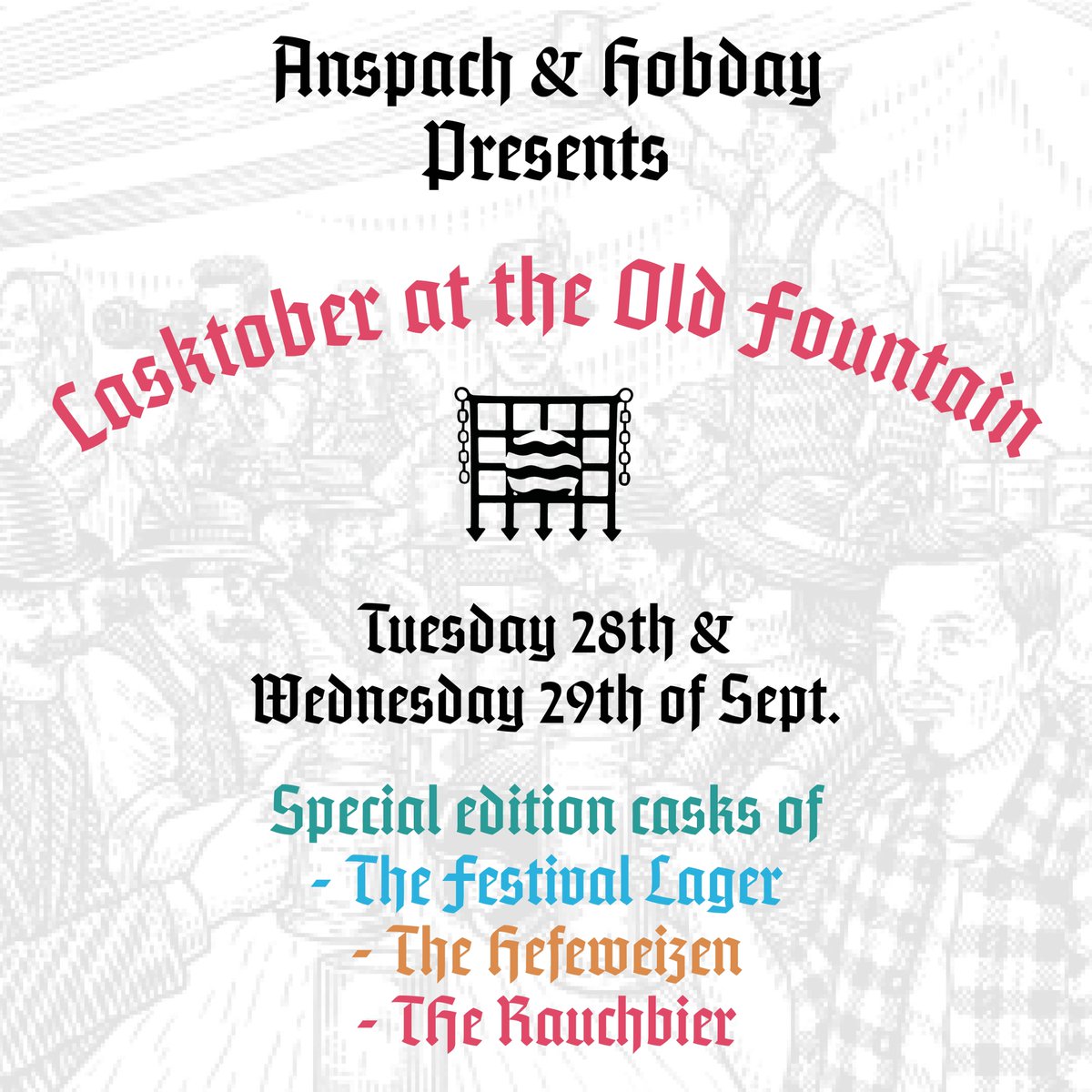 🇩🇪CASKTOBERFEST🍺
We did it in 2019 and it worked, so we thought we'd do it again. This time with actual lager beers on cask. 
<a href="/OldFountainAles/">Old Fountain</a>, Tuesday, see ya there.
