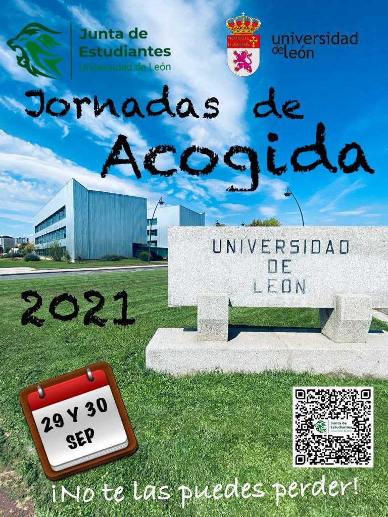 Comenzamos el curso de la mejor manera posible, ¡con unas jornadas de acogida!
Especialmente si empiezas este año y quieres saber todo lo que la ULE te ofrece  más allá de las aulas, no te las puedes perder.
Tienes toda la info en el QR,
¡Te esperamos!

<a href="/unileon/">Universidad de León</a>