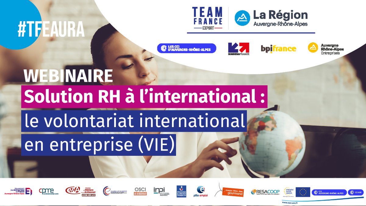 CCI_Ain's tweet photo. [RDV #TeamFranceExport]

Entrepreneurs, avez-vous déjà pensé au Volontariat International en Entreprise #VIE, véritable levier de croissance à l’#export 🌍 ? 

Pour découvrir ce dispositif #RH 👉 https://t.co/XNHaRcCkv6

💻 Webinaire
📅 13 octobre 
⌚ De 9h30 à 10h
#TFEAURA https://t.co/wpEOhZxrSf